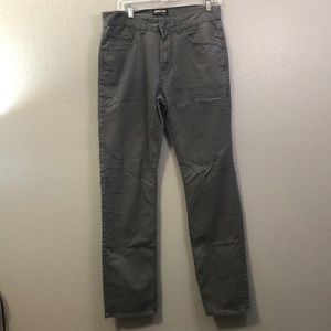 Kirkland pants Men's size 32 x 34 brushed twill pants gray EUC straight leg